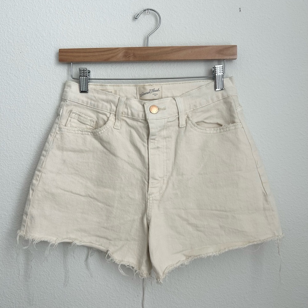 Universal Thread Highest Rise Shortie Cream Colored Shorts Size 4
